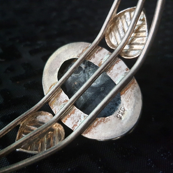 Vintage Jasper & Silver Bracelet - Picture 7 of 10